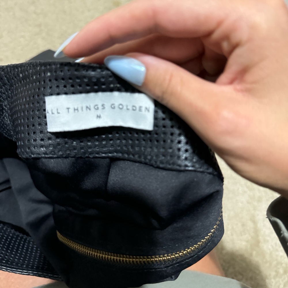 Leather mini skirt- All Things Golden - Picture 2 of 9